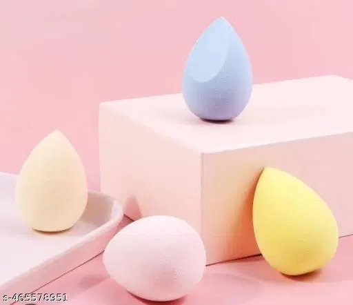 Makeup Beauty Blender Puffs, Multicolor, Pack of 4