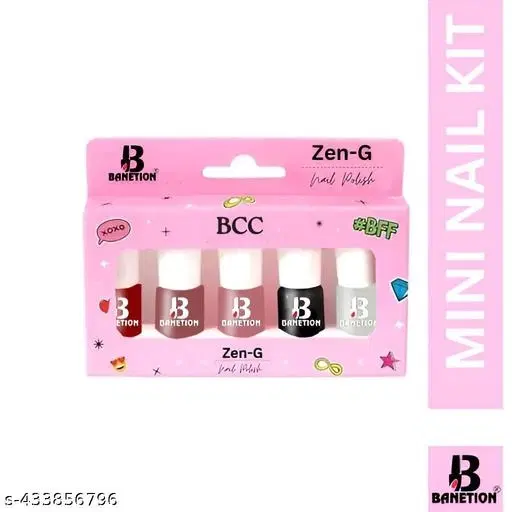 Banetion Matte Nail Polish, Multicolor, Pack of 5