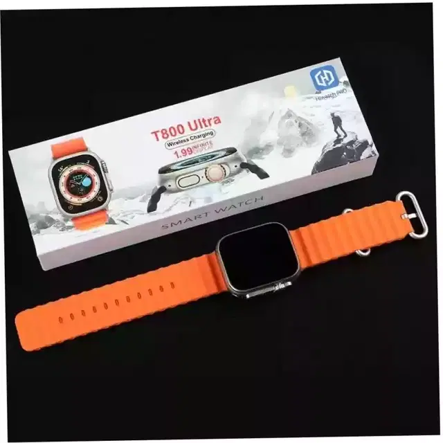 Silicone T800 Ultra Smartwatch for Men & Women, Orange