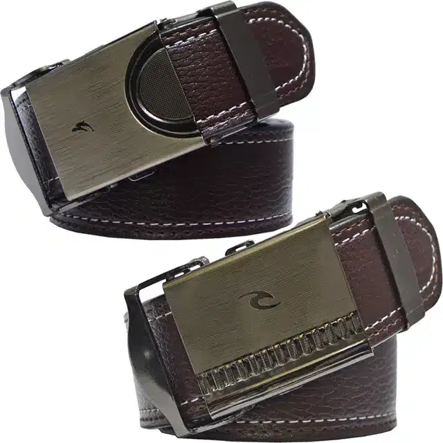Casual Belt for Men, Pack of 2 (Brown)