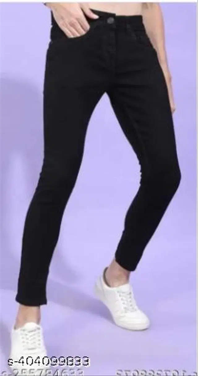 Denim Slim Fit Jeans for Men (Black, 28)