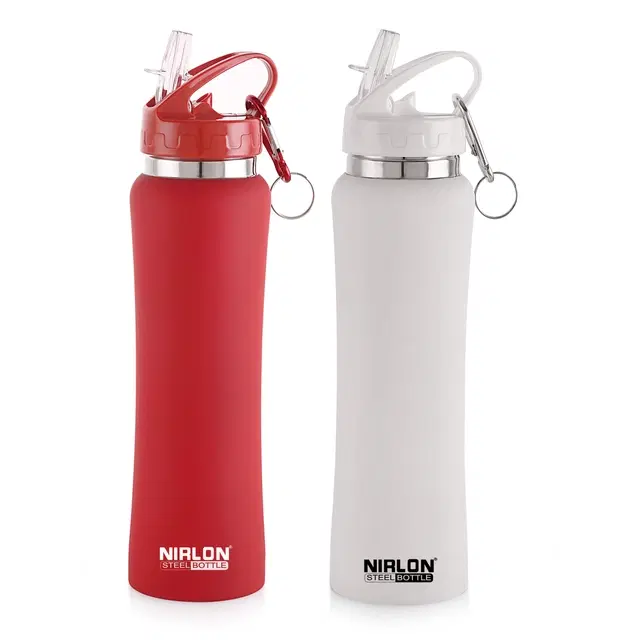 Nirlon Stainless Steel Sipper Water Bottle, Multicolor, 750 ml, Pack of 2