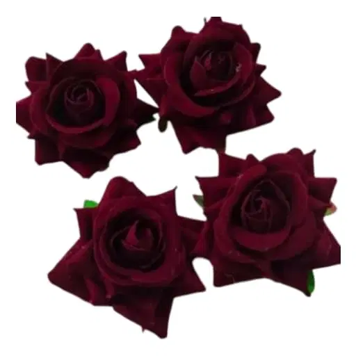 Hair Rose Pins for Women, Red Pack of 4