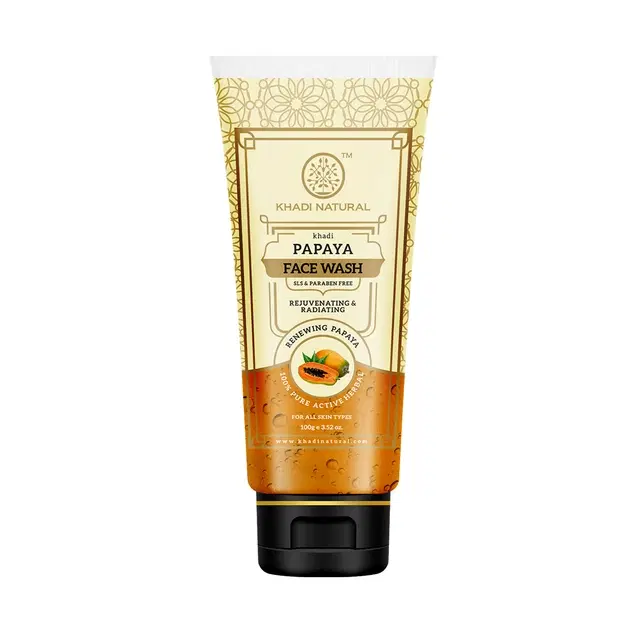Khadi Natural Papaya Face Wash Tube (SLS & Paraben Free) 100 g