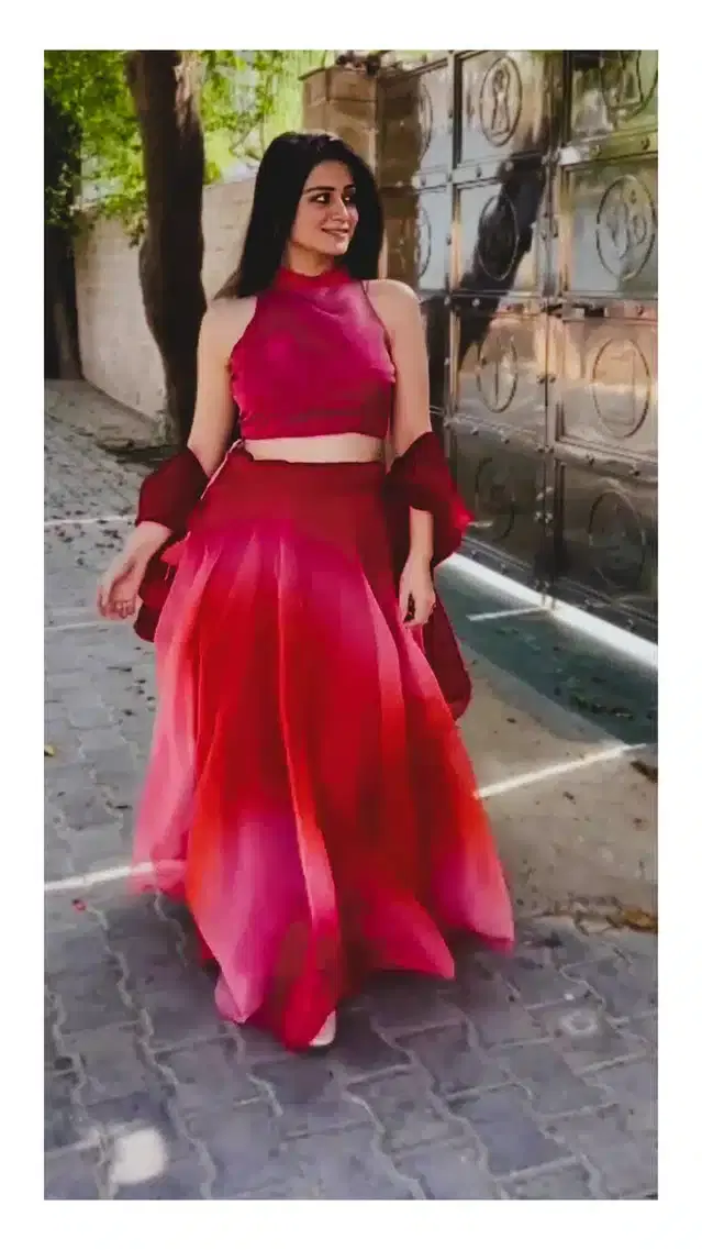 Semi Stitched Lehenga Choli for Women (Pink)