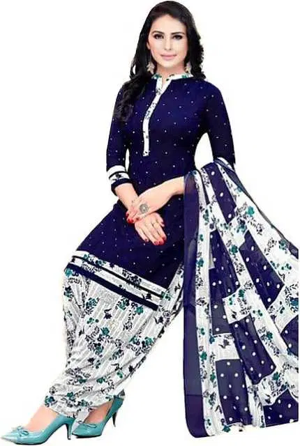 Yashika Unstitched Crepe Salwar Suit Material (Blue) (Y-234)