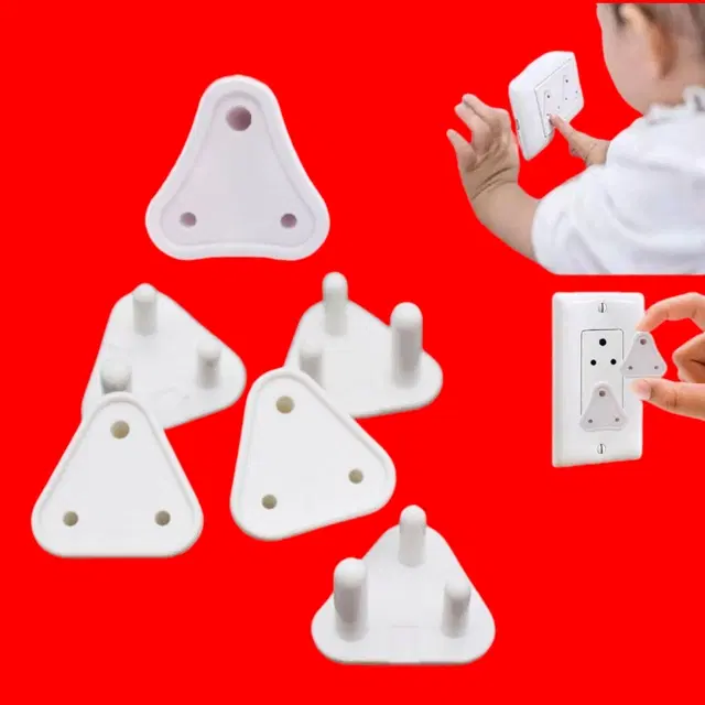 Child Safety Electric Socket Plug Guards, White, Pack of 6