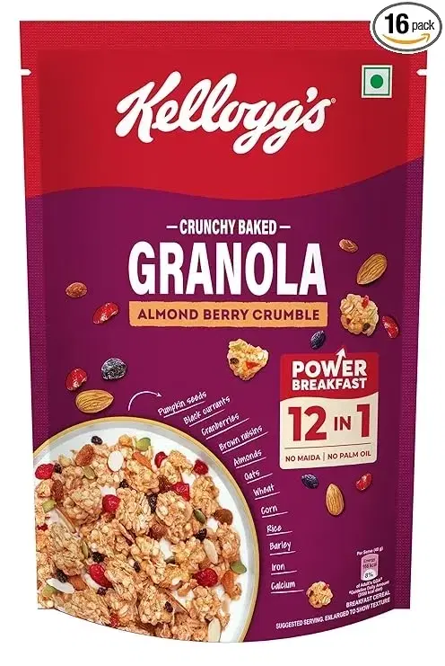 Kellogg'S Crunchy Granola Almond & Cranberries Cereal 450 g