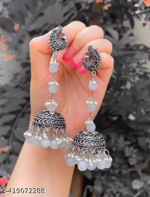 Latest Oxidised Long Jhumka Earrings for Party Wear Or Festive Wear