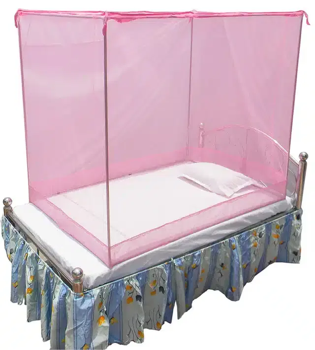 Single Bed Mosquito Net, Pink, 6x3 feet