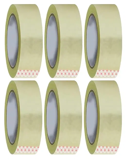 BOPP Self Adhesive Tape, Pack of 6 1 inch or 24mm x 50 meters -Transparent
