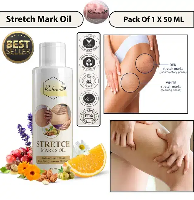 Rabenda Stretch Mark Oil for Women & Men, 50 ml, Pack of 1, K-34