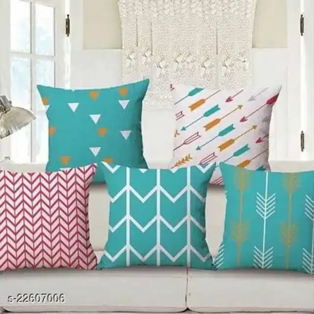 Cushion Cover for Home, Multicolor, 16x16 inches, Pack of 5