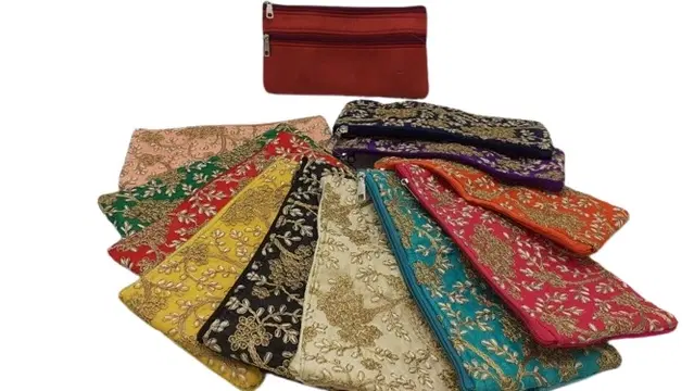 Canvas Portable Accessories & Cosmetics Storage Pouch, Assorted, Set of 6