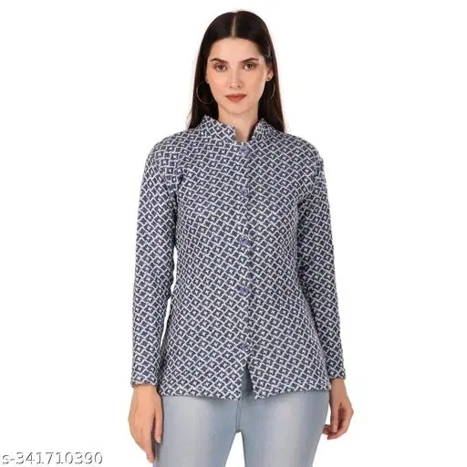 Acrylic Sweater for Women (Grey, L)