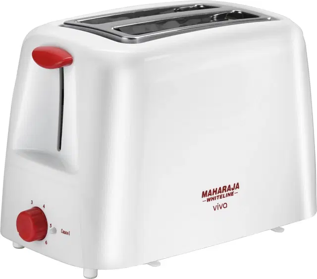 MAHARAJA WHITELINE Viva (PT-203) 750 W Pop Up Toaster (RED/WHITE)