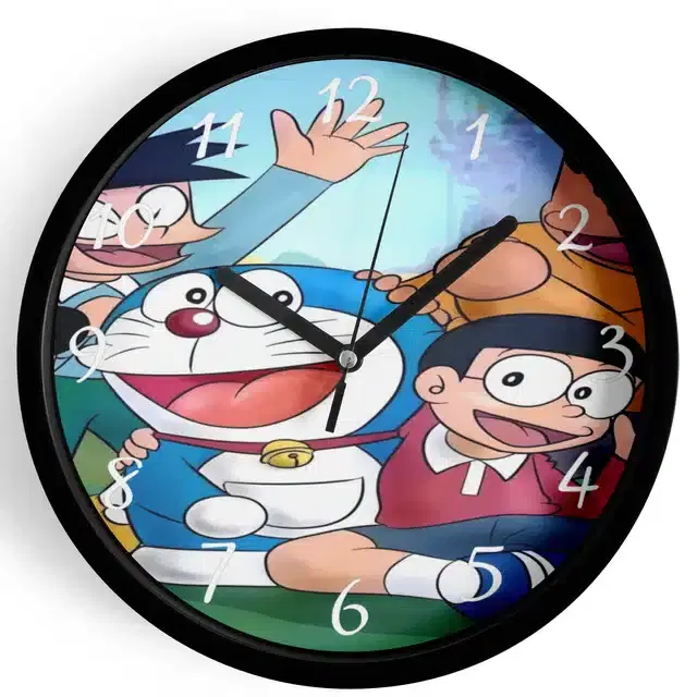 Doraemon Analog Wall Clock, Multicolor, 7 Inches