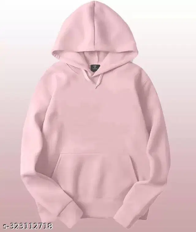 Fleece Hoodie for Women (Baby Pink, S)