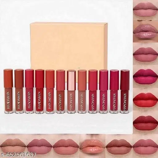 Combo pack of 12 | Waterproof Matte Long Lasting Smudge-Proof Transfer-Proof Lipstick Gift Set For Women | All Skin Tones | Lipstick Set in Nudde, Brown, Pink, Red Shades- 2.5ml