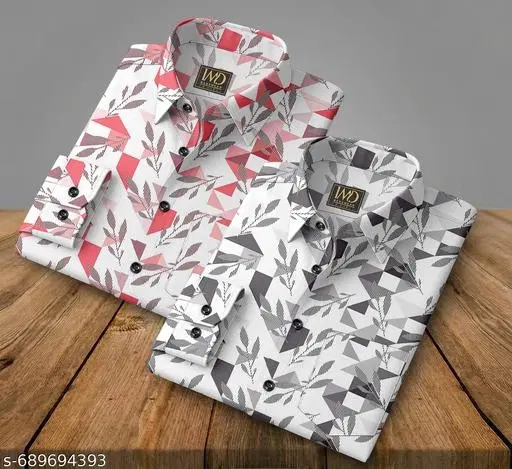 Boxy Printed Rayon Shirt Fabric for Men (Multicolor, M)