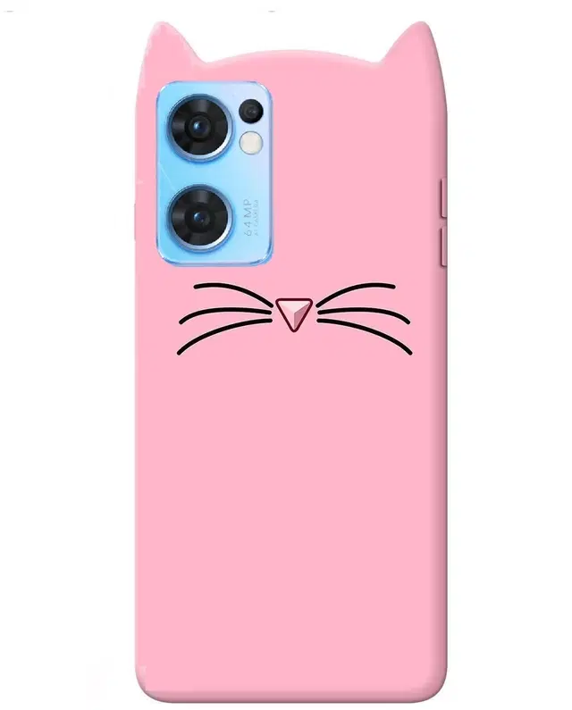 Silicone Mobile Back Cover for Reno 7 5G (Pink)