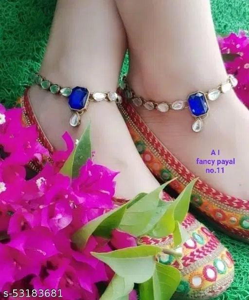 Festive Anklets for Women, Pack of 2 (Multicolor, Free Size)