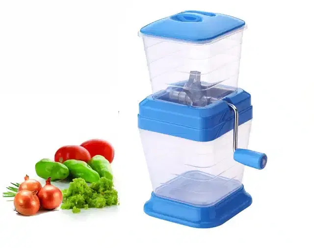 Easier and Quicker Manual Handy Vegetable Cutter Machine for Kitchen, Blue