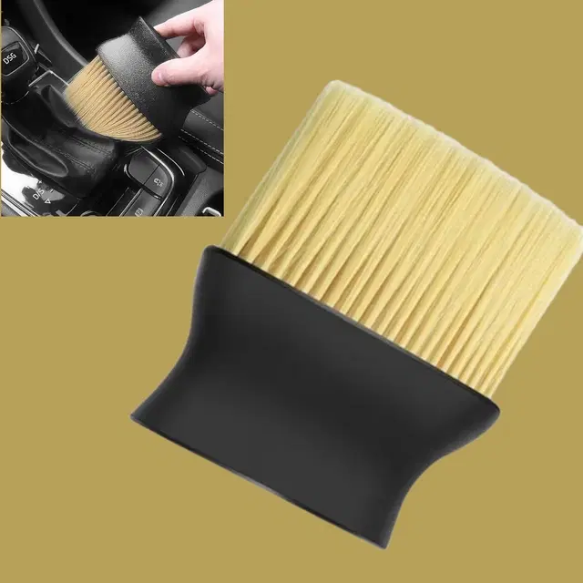 Super Soft Microfiber Car Dashboard Cleaning Brush, Brown & Black