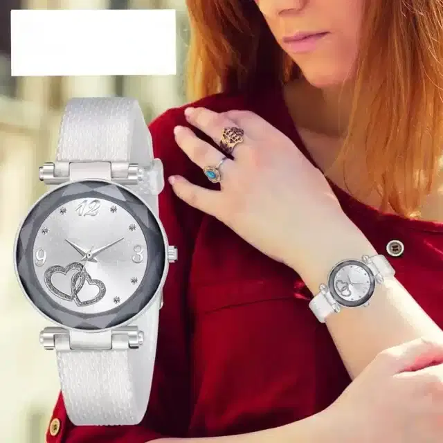 Analog Watch for Girls (White)