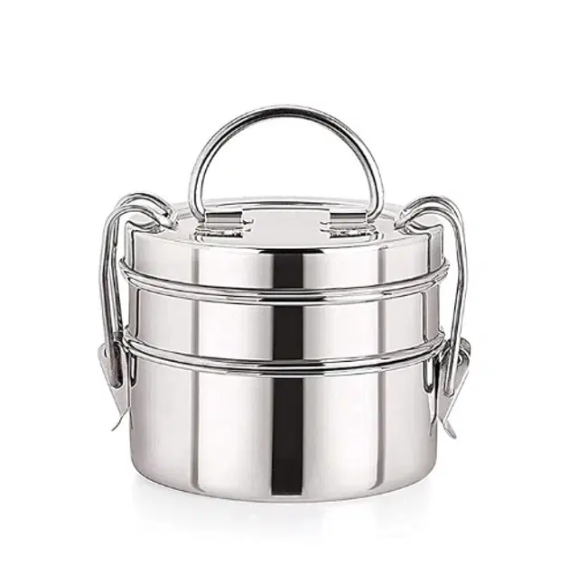 JENSONS Steel Clip Tiffin, 200 ml each, 2 Containers
