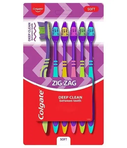 Colgate Zigzag Manual Toothbrush For Adults (Pack Of 6)