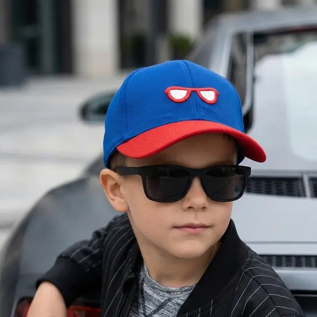 Embroidered Cotton Baseball Cap for Boys & Girls ,Red & Blue (Free Size)