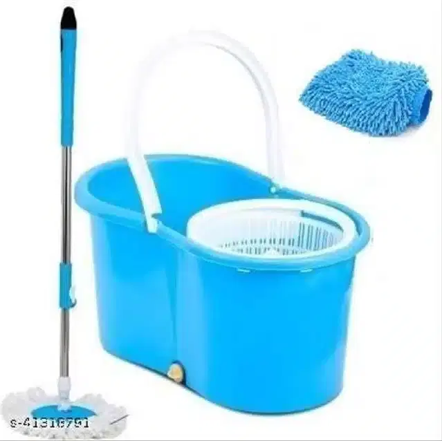 Spin Bucket Mop with Microfiber Gloves, Assorted, Set of 2