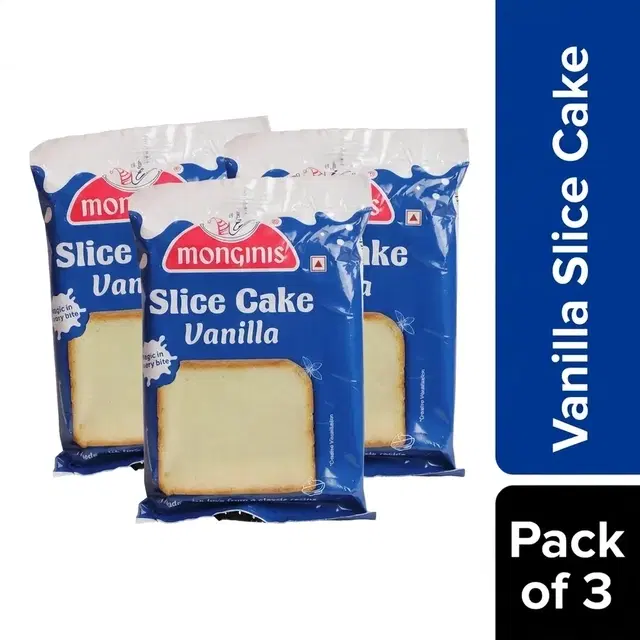 Monginis Vanilla Slice Cake 25 g - Pack of 3
