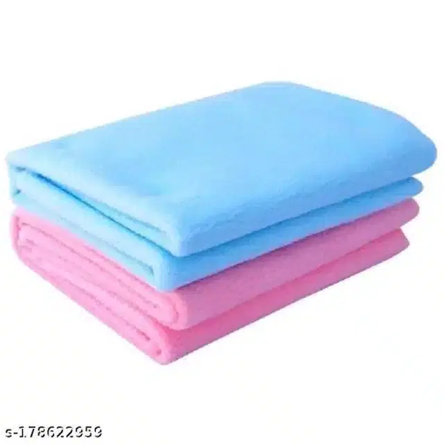 Cotton Mattress Protection Sheet, Sky Blue & Baby Pink, 28x20 inches, Pack of 2