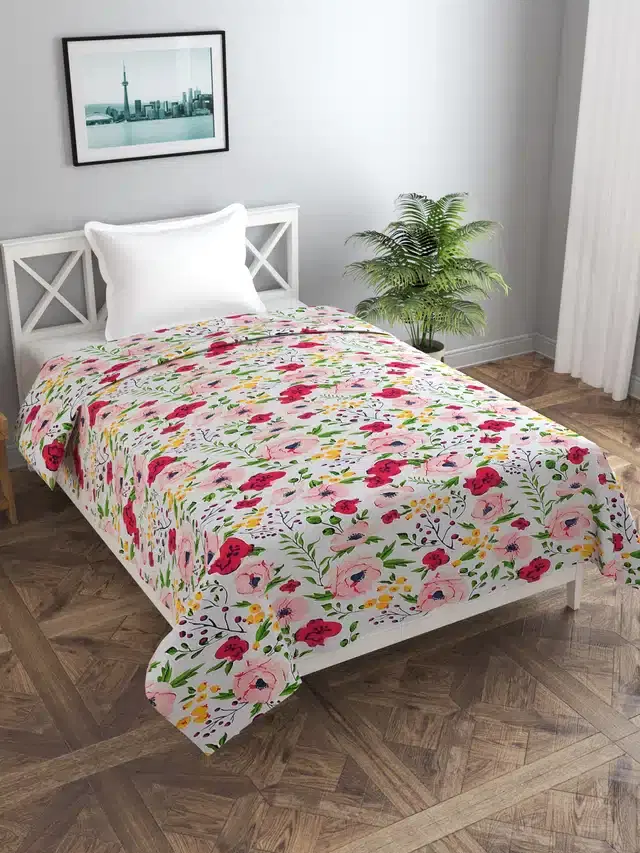 Printed Single Duvet Cover with Zipper, Multicolor, 60x90 Inches