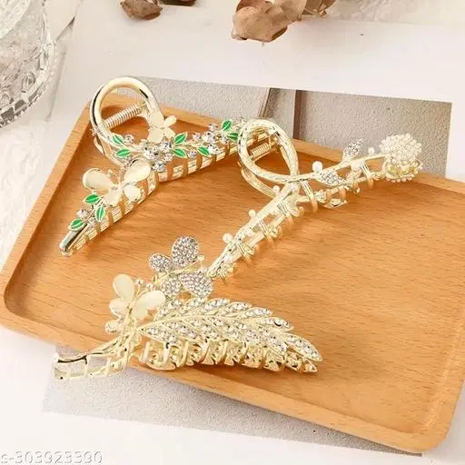 Gold Hair Clips & Hair Pins for Women (Gold, 3 Pcs)