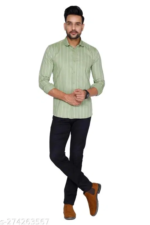 Cotton Blend Checked Shirt for Men, Pista (M) Pack of 1