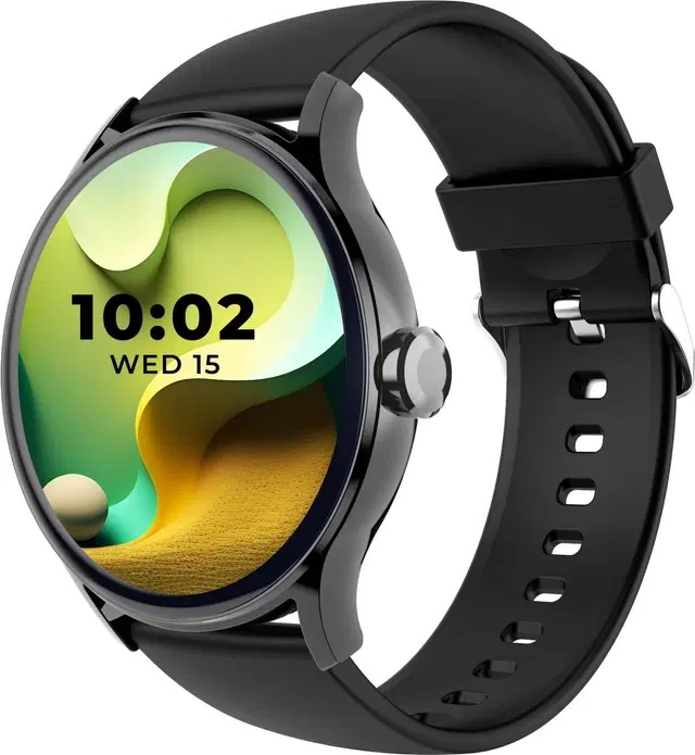beatXP Flare Pro 1.39" Ultra HD Display Smartwatch (Black Strap, Free Size)