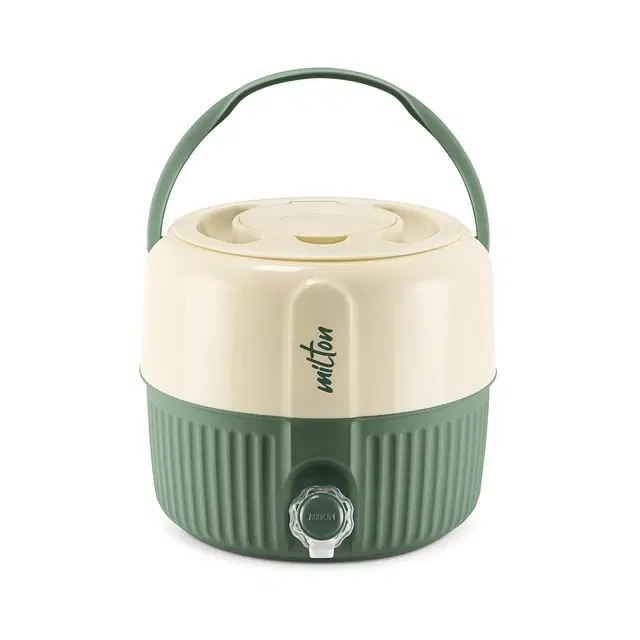 Milton Kool Pristine 7 Insulated Plastic Water Jug, 5.25 litres, Dark Brown | Food Grade | Easy to Carry | BPA Free Olive Green
