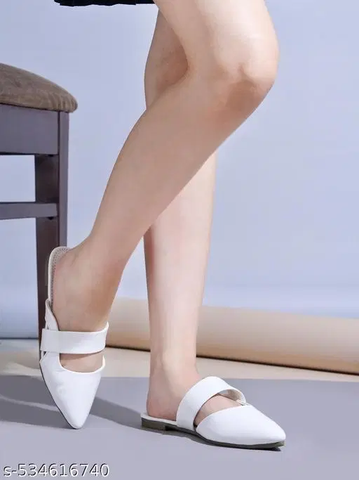 Shoetopia White Pointed Toe Loafers (IND-3)