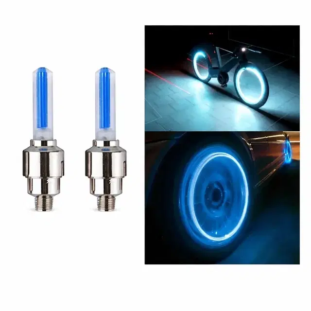 Cycle/BiKe Valve Light for Tyres/Wheels-LED Wheel Reflectors RGB (Pack of 2)