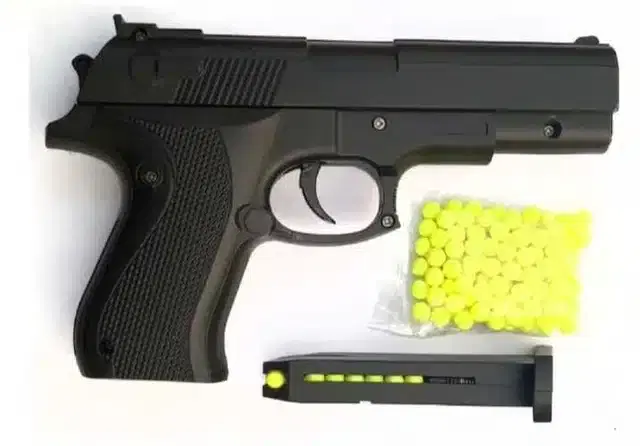 Plastic Gun Toys with 60 Pcs Bullets for Kids, Black & Yellow