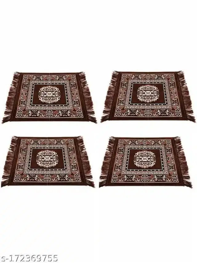 Prayer Mats, Brown, 20x20x0.5 inches, Pack of 4