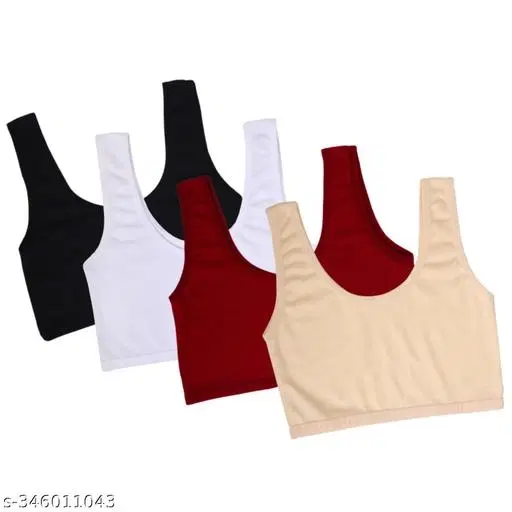 Nylon Bra for Women, Multicolour, Pack of 4 (28B)