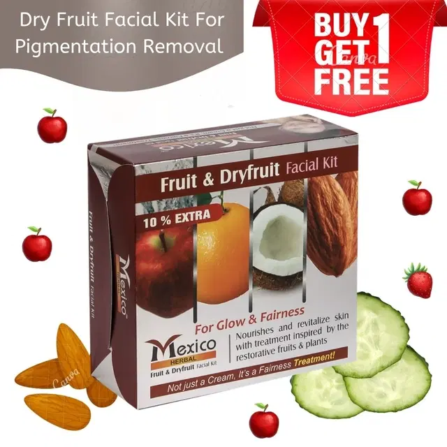 Maxico Herbal Fruit & Dry Fruit Facial Kit, Pack of 2