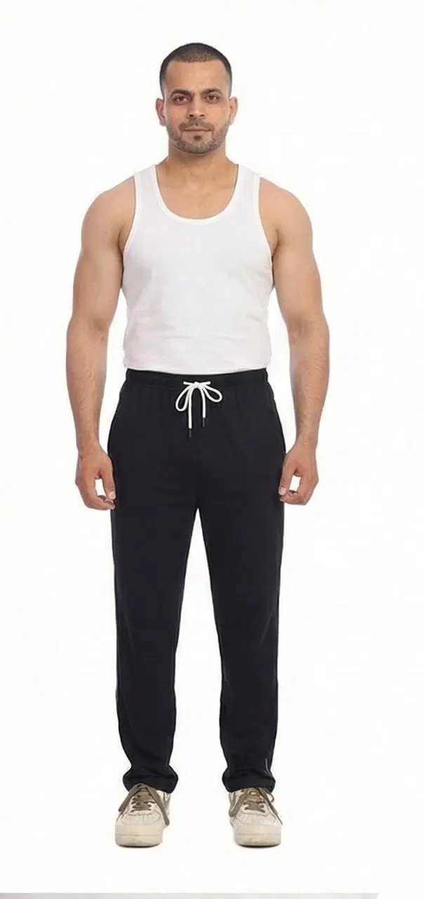 Cotton Abstract Track Paints For Men, Black (M)