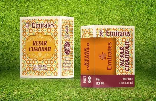 Emirates Kesar Chanden Alcohol Free Roll On Ittar for Men & Women, 6 ml