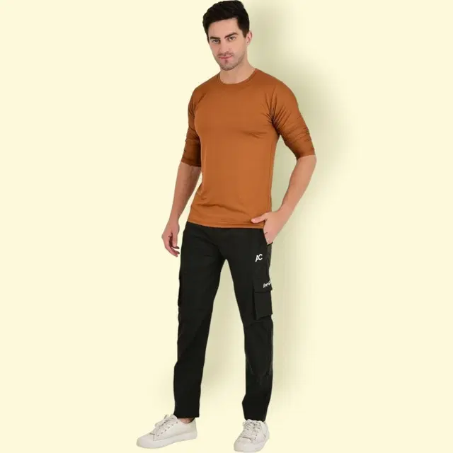 Lycra Nylon Logo Printed Track Pant for Men (Assorted, XL)