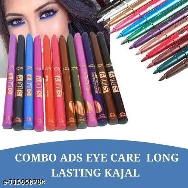 Ads Dazzle Kajal, Multicolor, Pack of 12